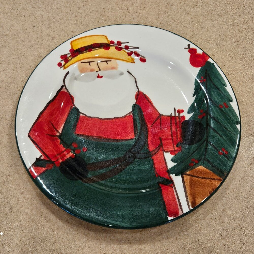 LIMITED EDITION VIETRI OLD ST NICK GARDENING SANTA 2022 CHRISTMAS HOLIDAY PLATE